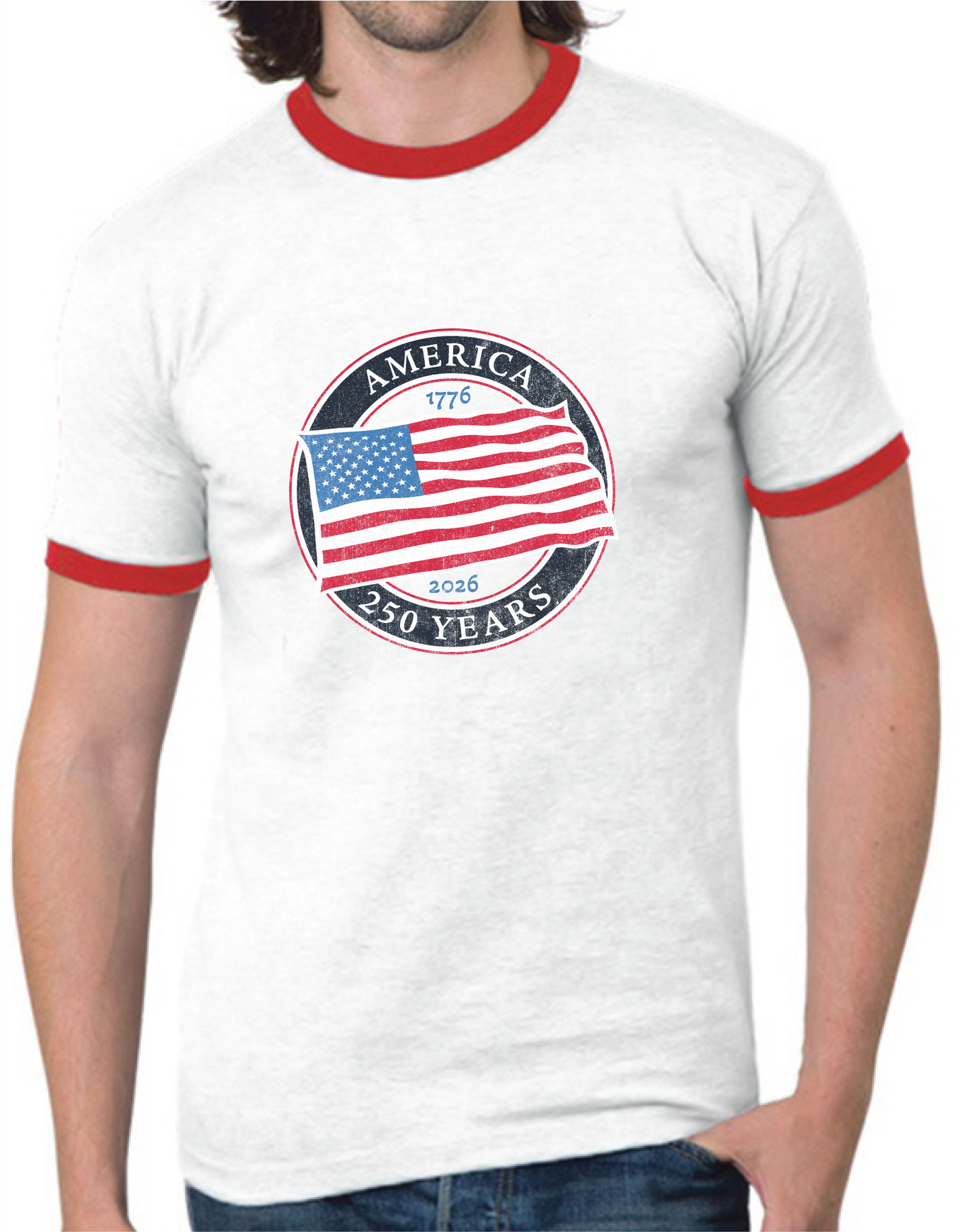 1776 FLAG RINGER TEE