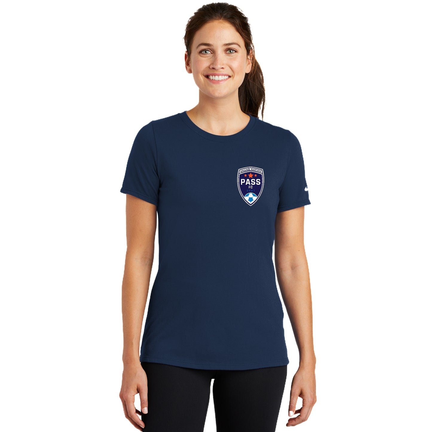 PASS FC ADULT Nike Ladies Dri-FIT Cotton/Poly Scoop Neck Tee