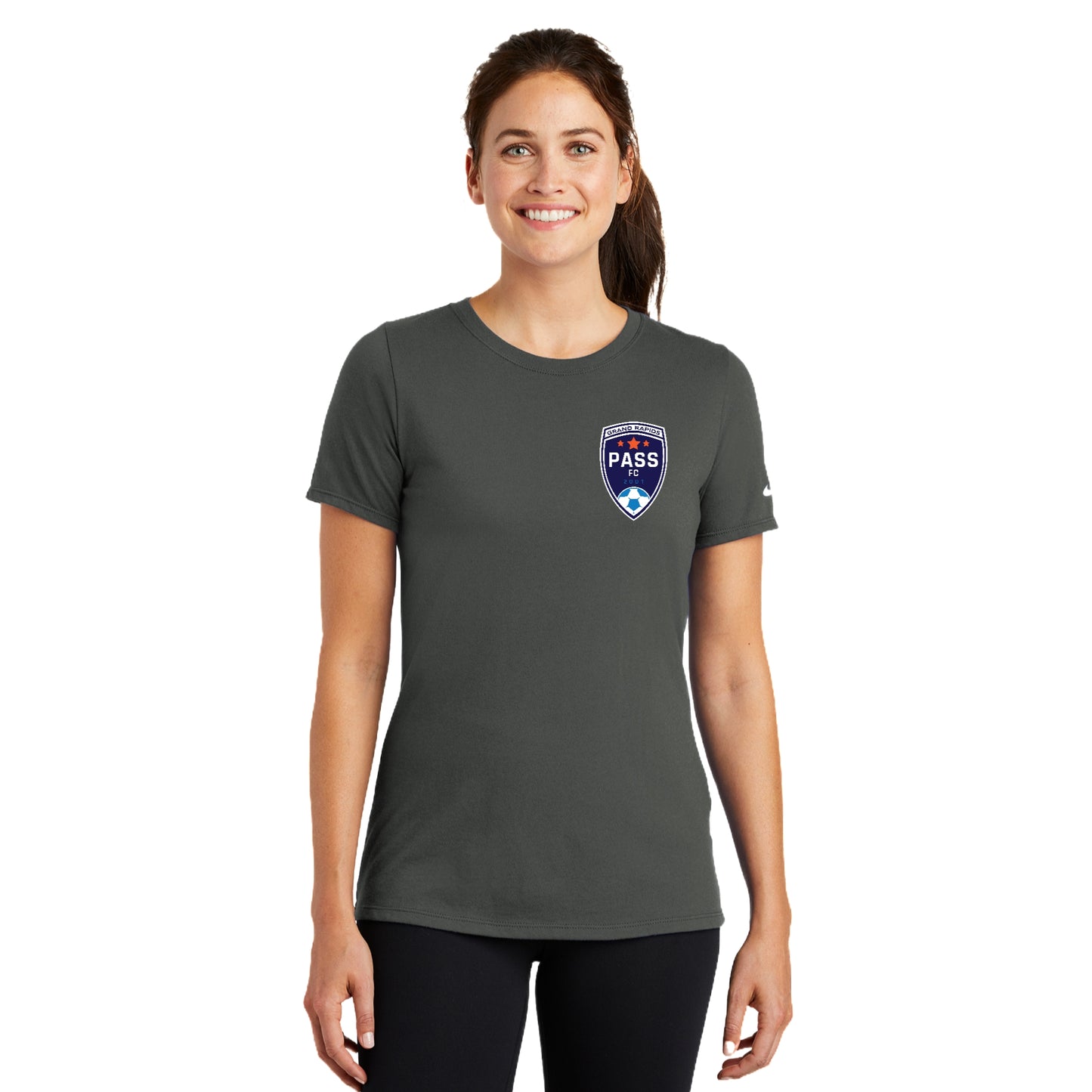 PASS FC ADULT Nike Ladies Dri-FIT Cotton/Poly Scoop Neck Tee