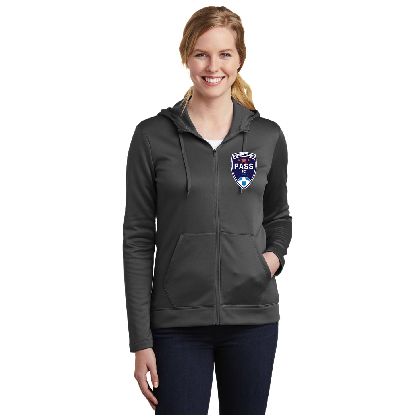 PASS FC Ladies Therma-FIT Full-Zip Fleece Hoodie