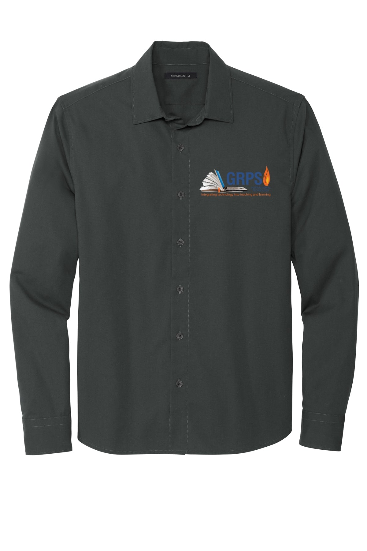 Instructional Technology Mercer+Mettle™ Long Sleeve Stretch Woven Shirt BLUE LOGO