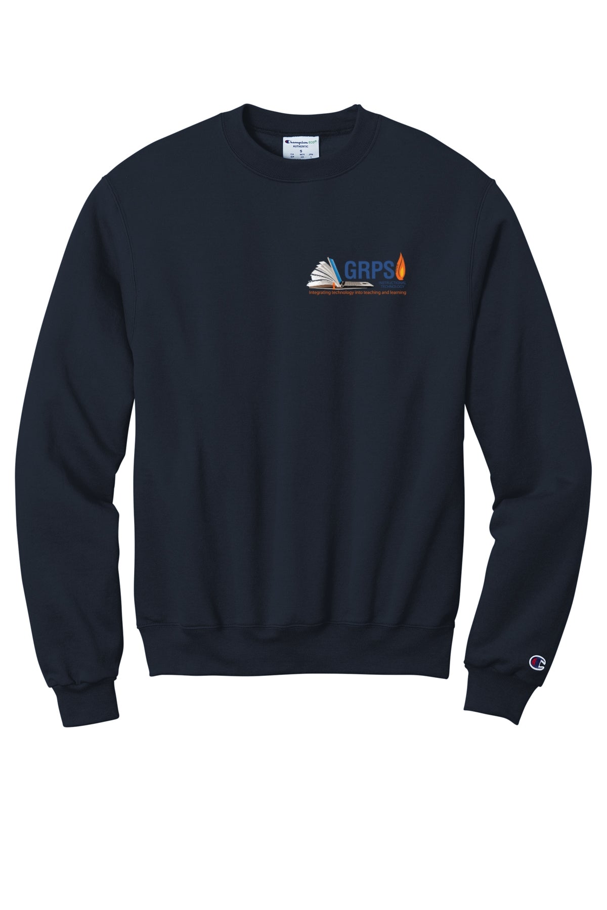 Instructional Technology CHAMPION CREW NECK SWEATSHIRT BLUE LOGO