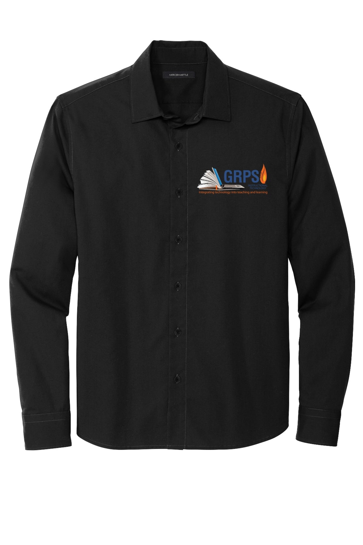 Instructional Technology Mercer+Mettle™ Long Sleeve Stretch Woven Shirt BLUE LOGO