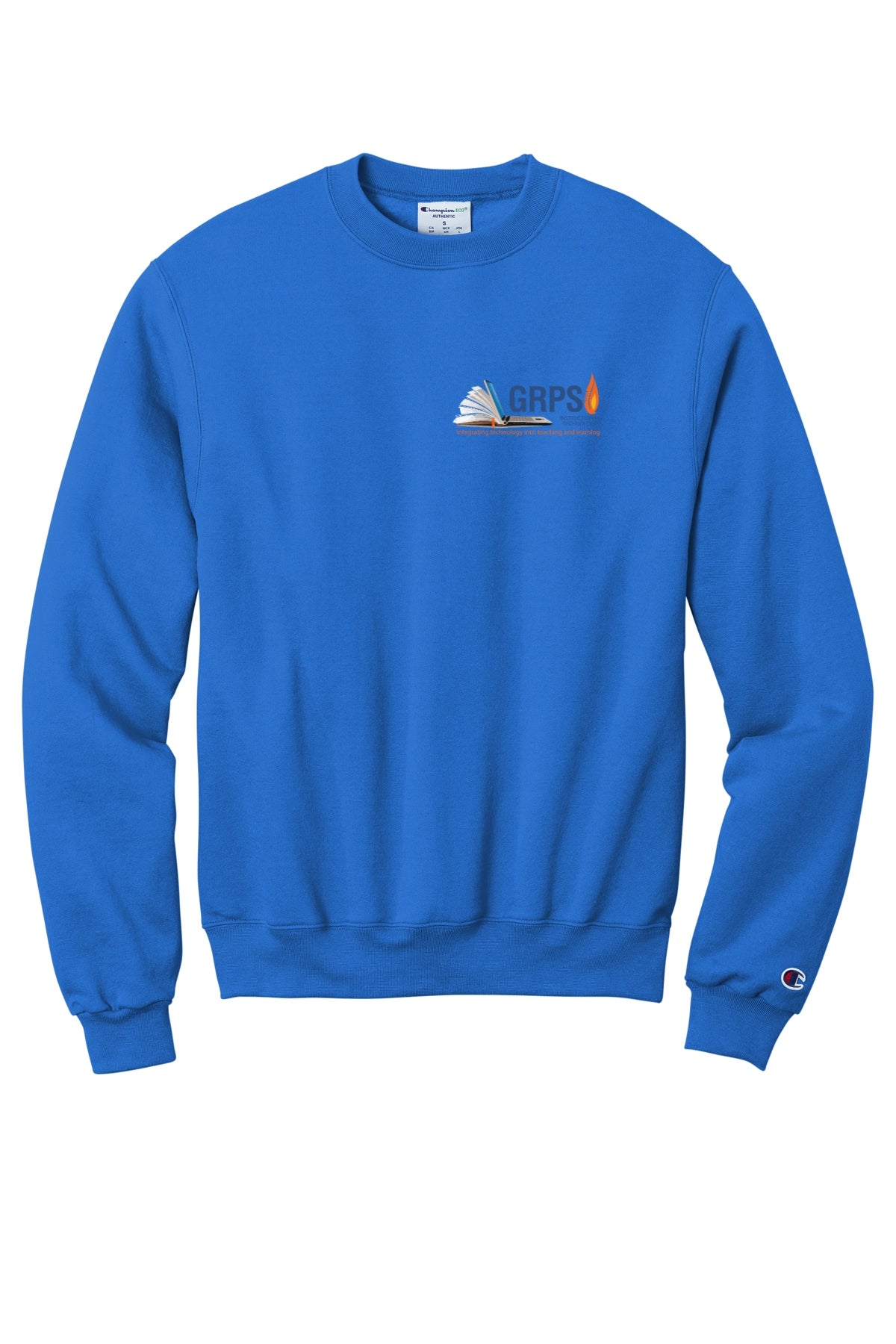 Instructional Technology CHAMPION CREW NECK SWEATSHIRT BLUE LOGO