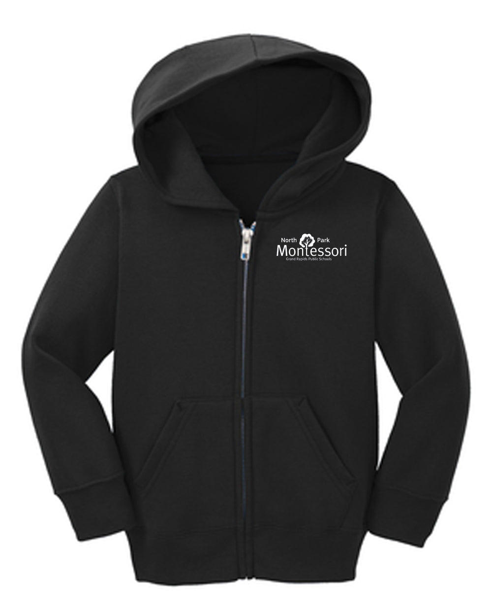 North Park Montessori Toddler Core Fleece Full-Zip Hooded Sweatshirt CAR78TZH