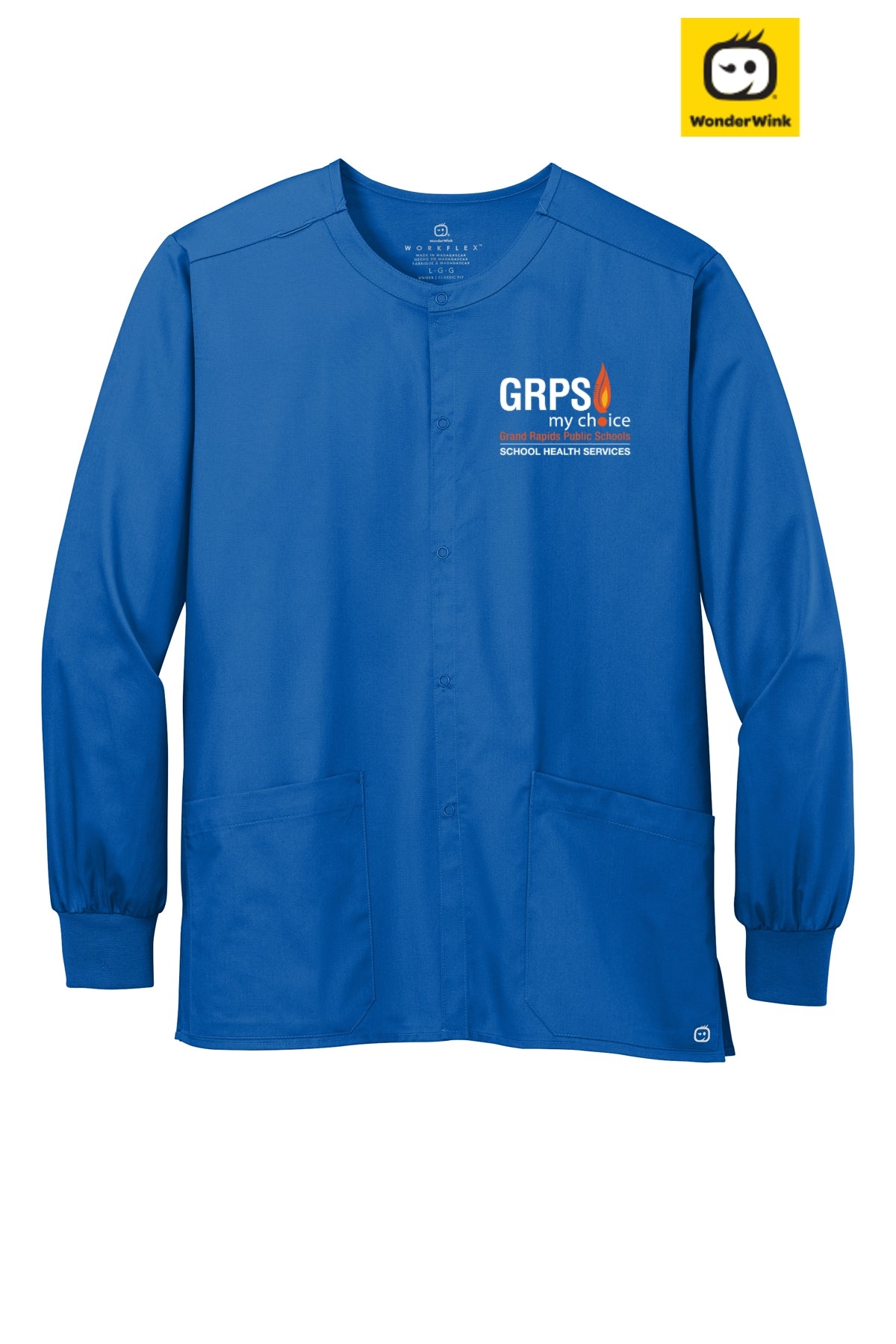 GRPS HEALTH SERVICES WonderWink Unisex WorkFlex™ Snap-Front Scrub Jacket