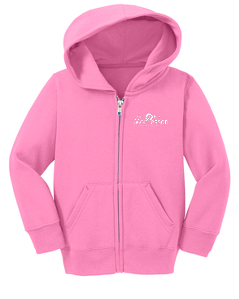 North Park Montessori Toddler Core Fleece Full-Zip Hooded Sweatshirt CAR78TZH
