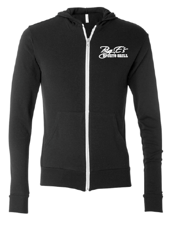 Big E's Unisex Triblend Lightweight Full-Zip Hooded Long Sleeve Tee