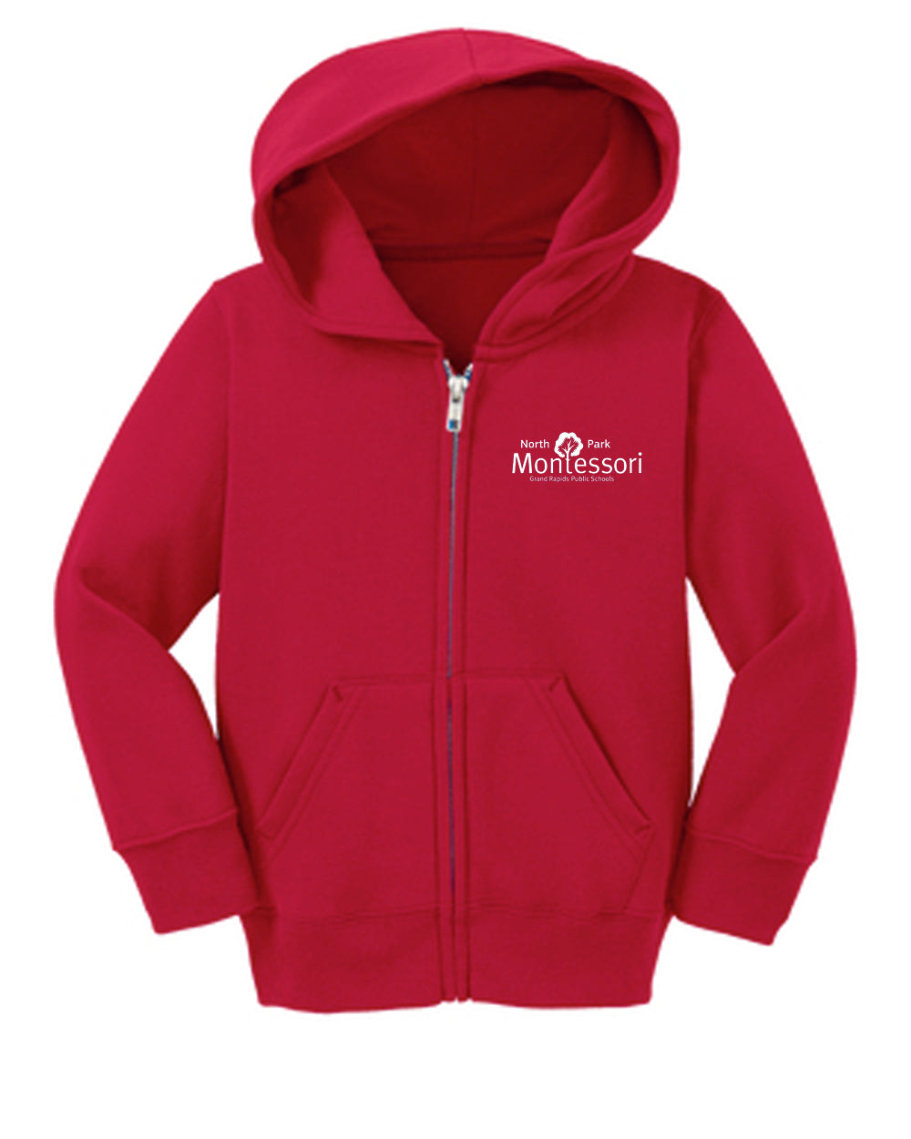 North Park Montessori Toddler Core Fleece Full-Zip Hooded Sweatshirt CAR78TZH