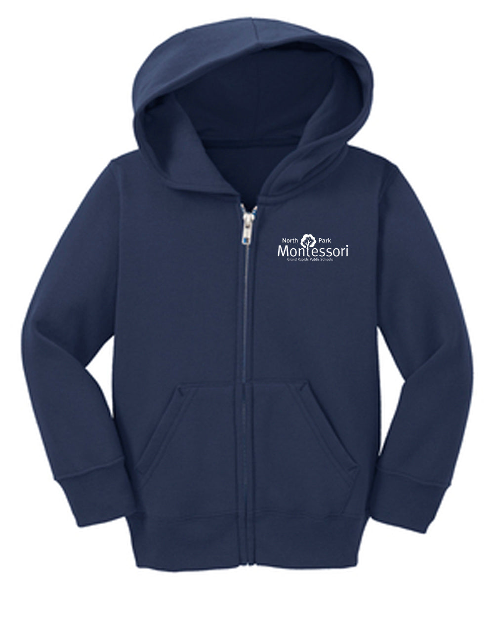 North Park Montessori Toddler Core Fleece Full-Zip Hooded Sweatshirt CAR78TZH