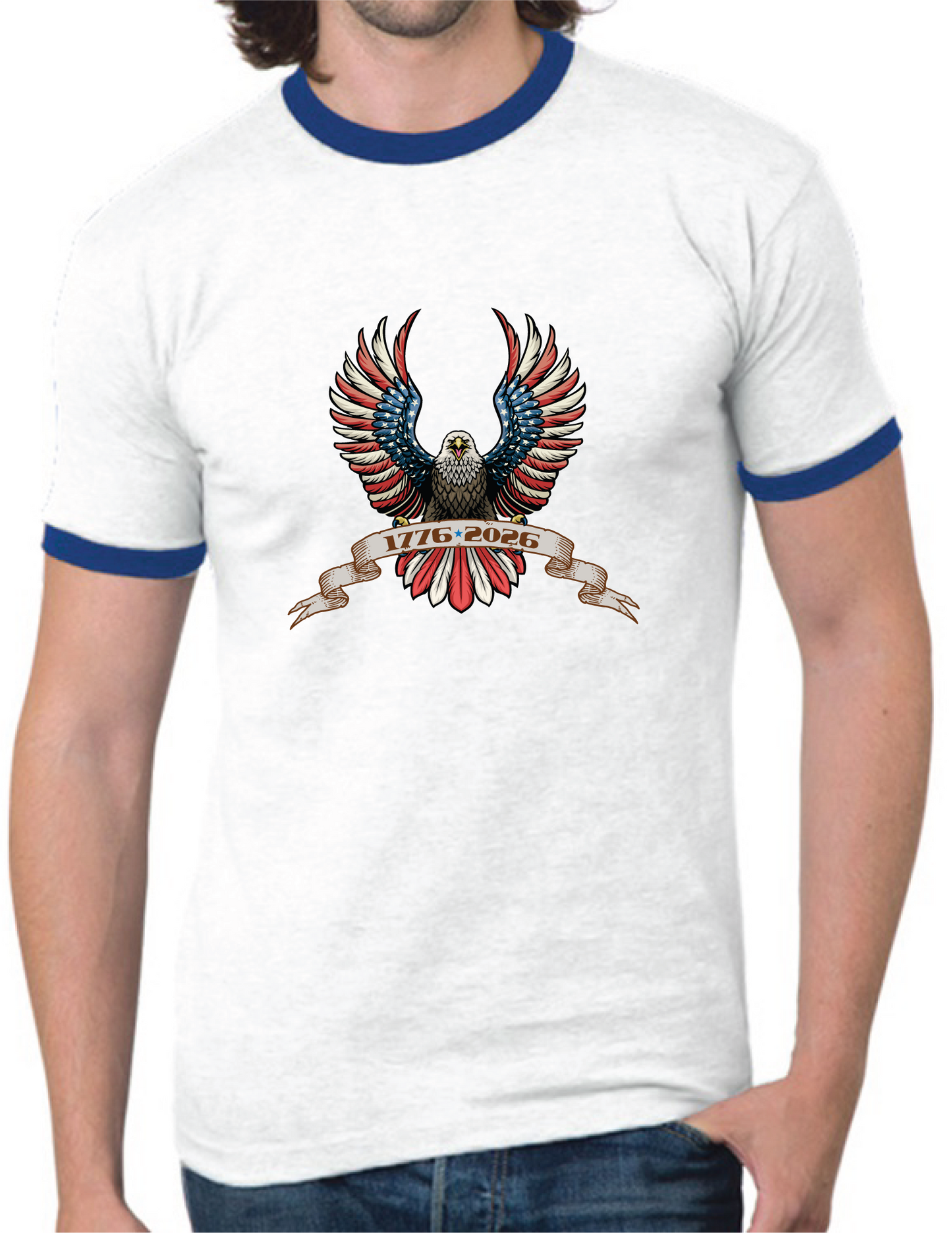 1776 EAGLE RINGER TEE