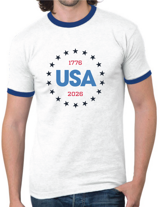 USA STAR RINGER TEE