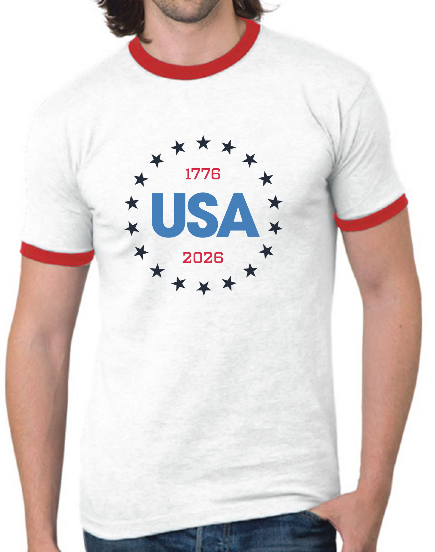 USA STAR RINGER TEE