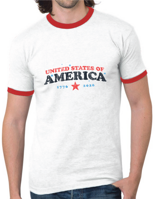 UNITED STATES OF AMERICA RINGER TEE