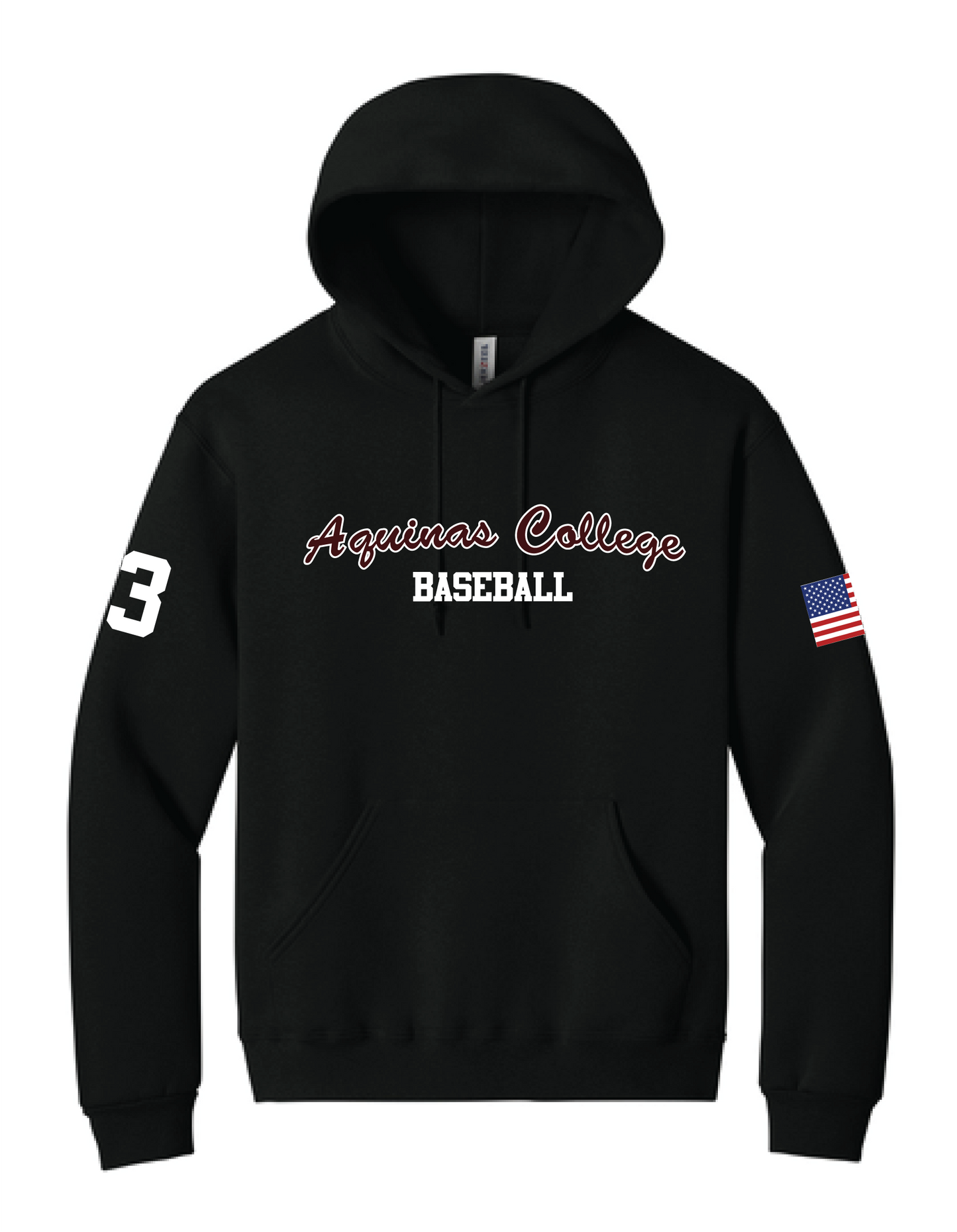 Aquinas Baseball American Hoodie Black