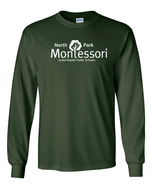 North Park Montessori Ultra Cotton® ADULT Long Sleeve T-Shirt - 2400