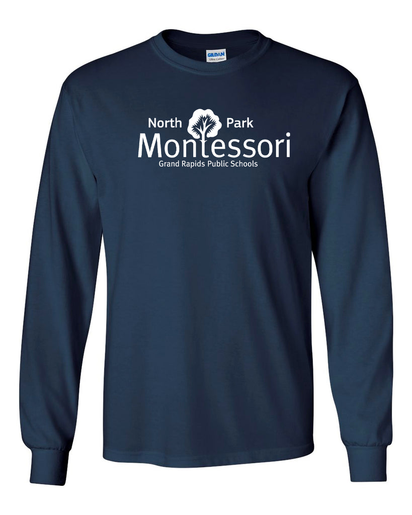 North Park Montessori Ultra Cotton® ADULT Long Sleeve T-Shirt - 2400