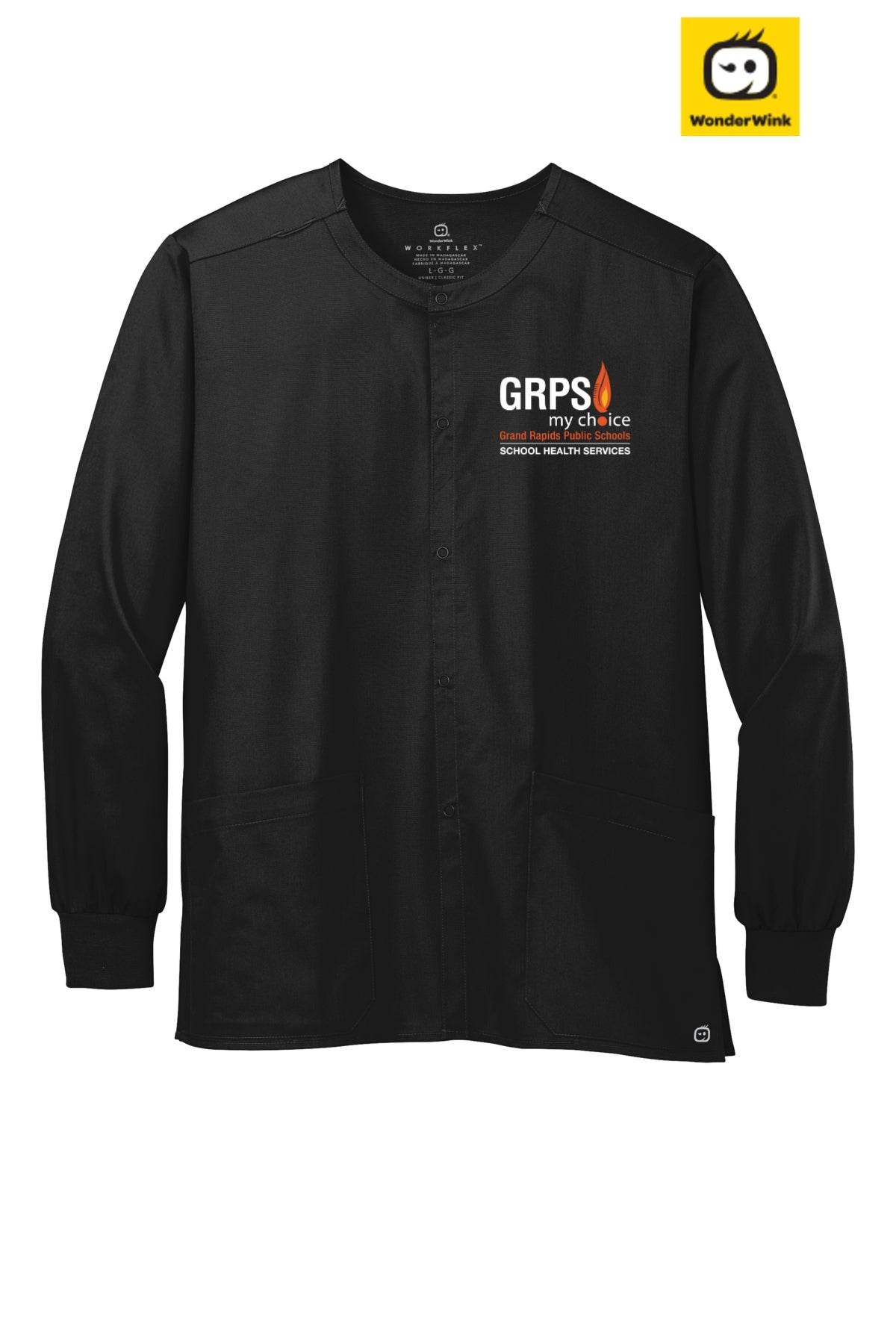 GRPS HEALTH SERVICES WonderWink Unisex WorkFlex™ Snap-Front Scrub Jacket