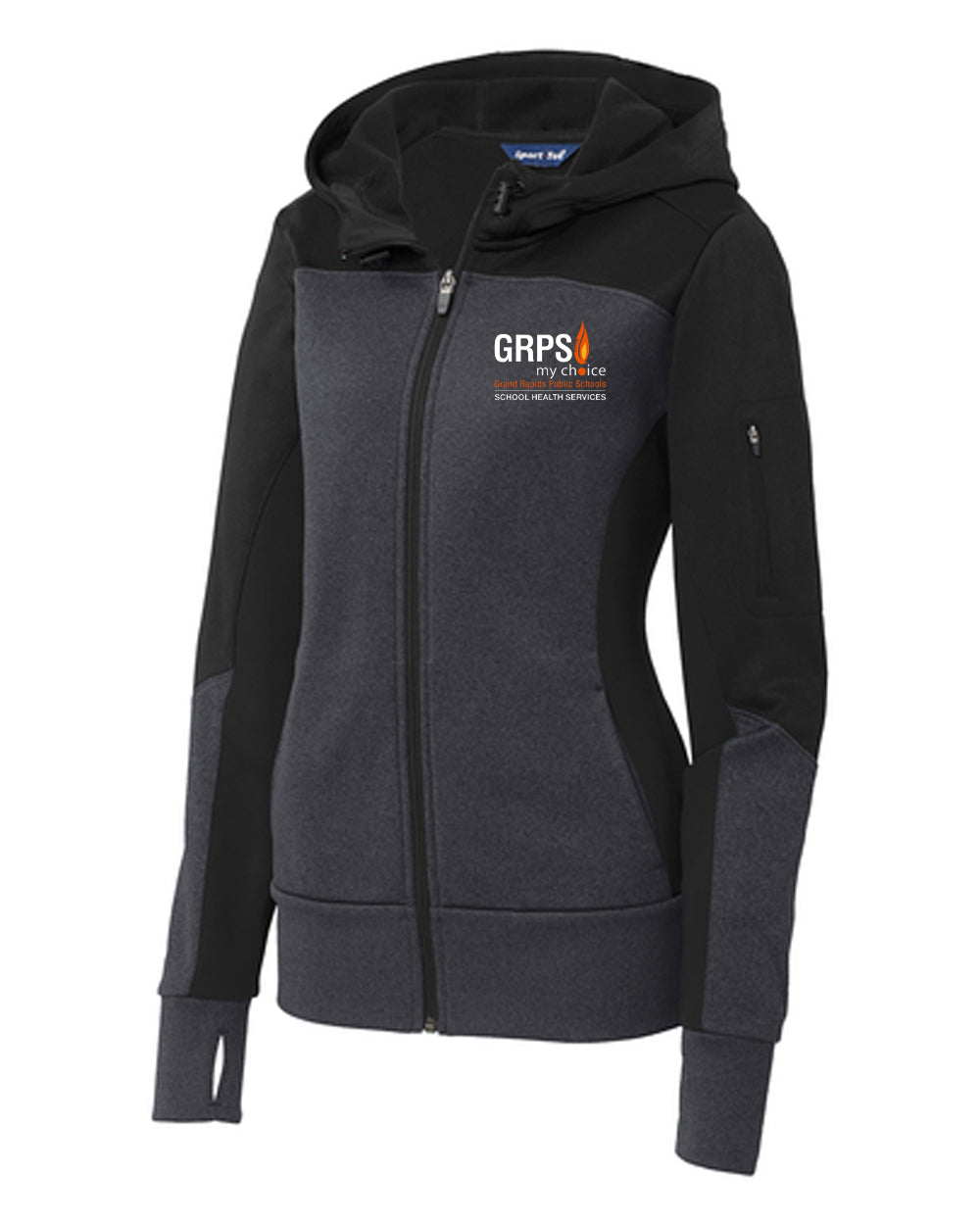 GRPS Health Sport-Tek® Ladies Tech Fleece Colorblock Full-Zip Hooded Jacket LST245