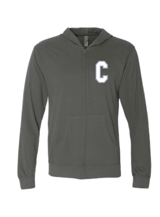 City High Middle Unisex Sueded Hooded Zip Tee (6491)