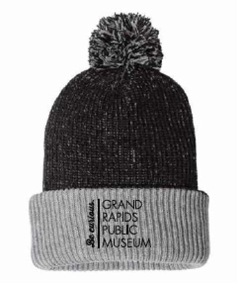 Museum Staff 12" Knit Speckled Pom-Pom Beanie