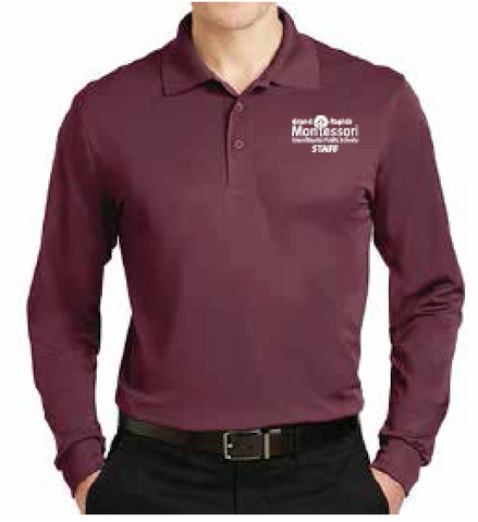 Montessori Staff SportTek LS Sportwick Polo ST657