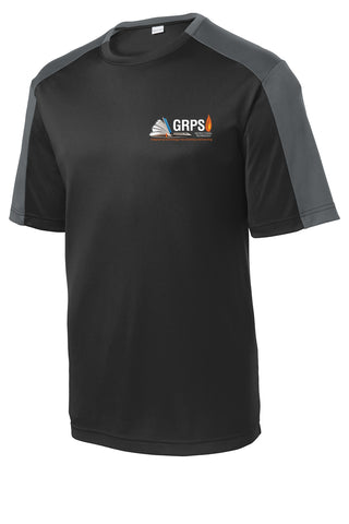 Instructional Technology Sleeve-Blocked Tee WHITE LOGO