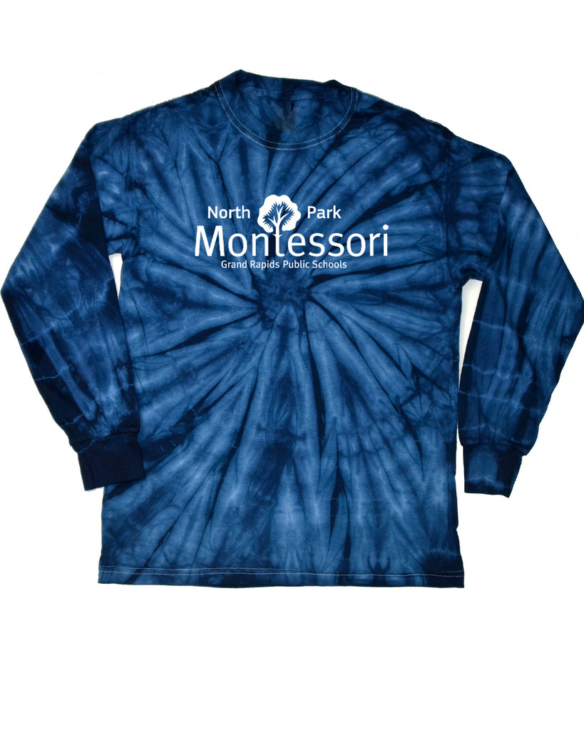 North Park Montessori YOUTH 2000Y Youth Spider Tie Dye Long Sleeve T-Shirt